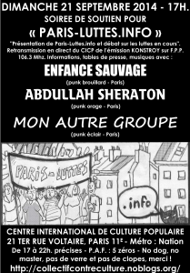 Concert de soutien à Paris-Luttes.Info